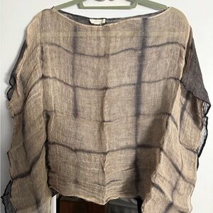 Eileen Fisher Linen Gauze Poncho